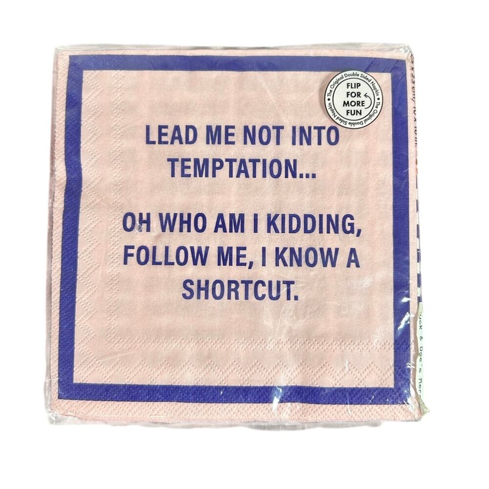 Novelty- Paper Napkin- Humor Quotes- unopened- Sarcasm Witty NWT double sided
